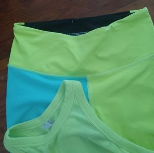 Victoria Secret neon yellow/green workout outfit in size xs
